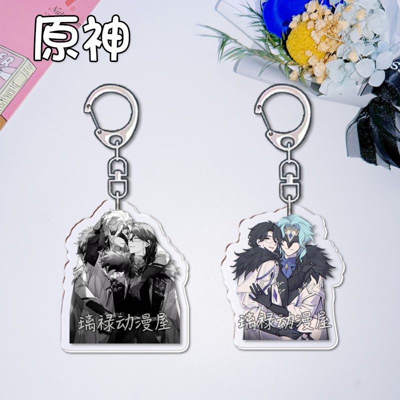 Women Bags Gift - 2pcs Genshin Impact Keychains for Women