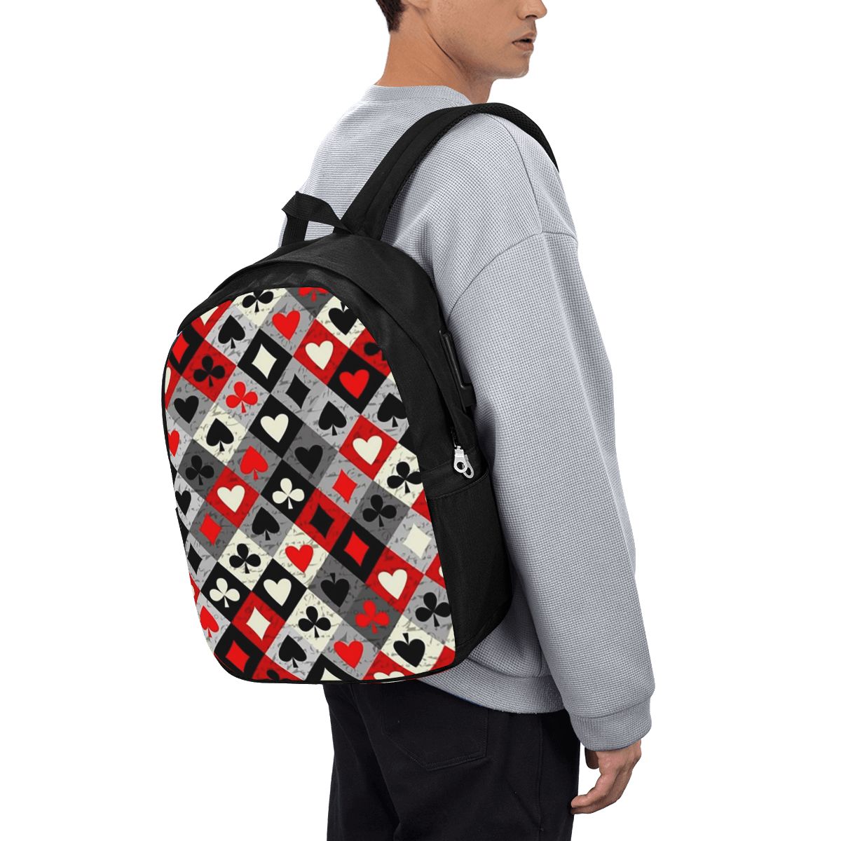 Women'S Bag - Playing Cards Poker Print Backpack Travel