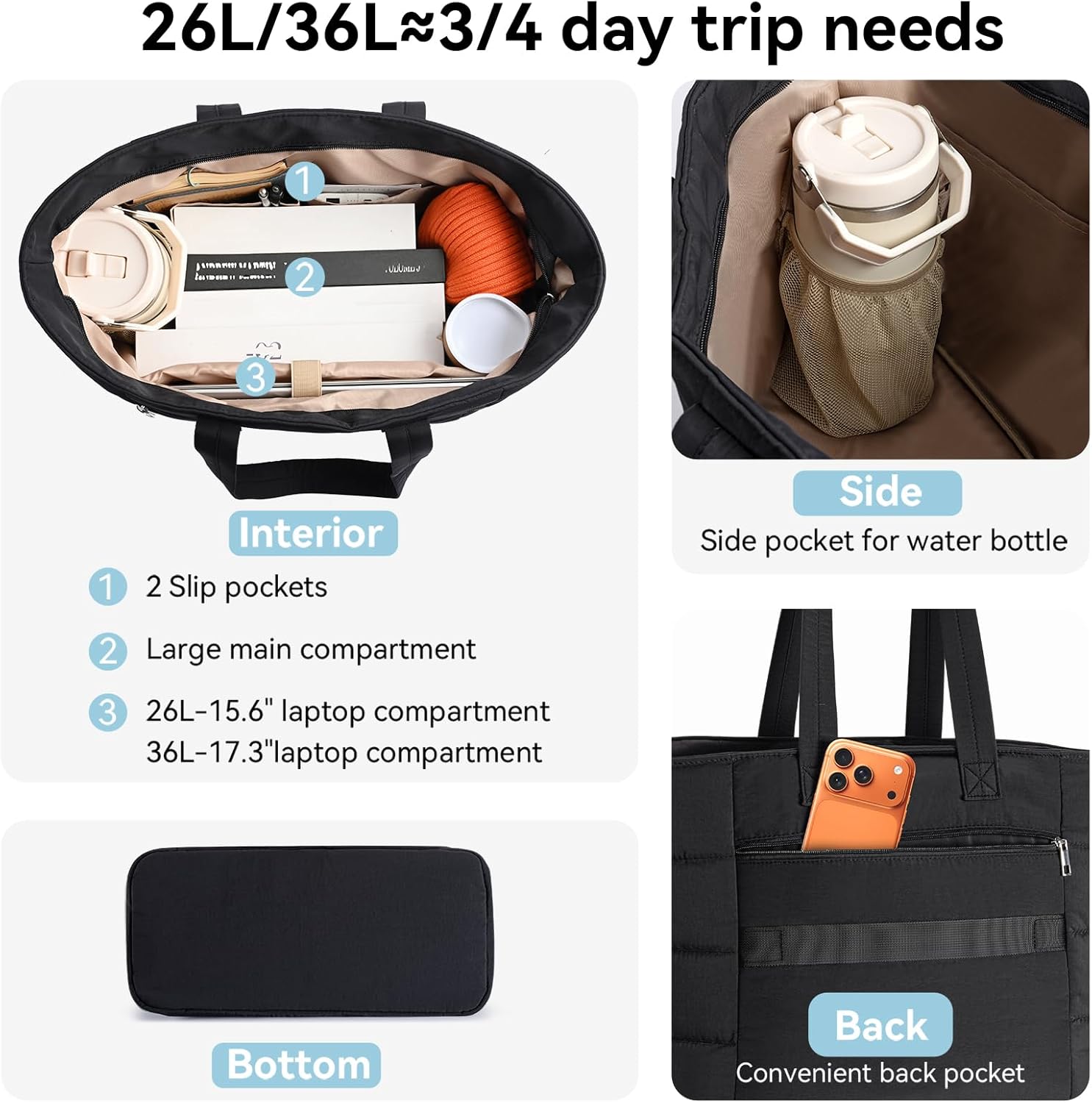 Puffer Tote Bag for Women, Lig - огляд і ціна Women'S Tote Bags For Work