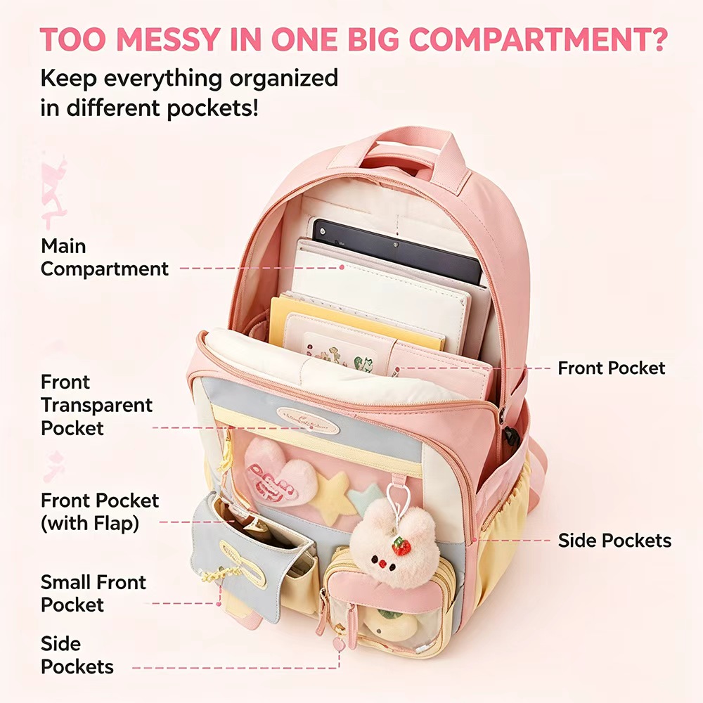 Girls Backpack Cute Kawaii Sch - огляд і ціна Women Bags Polene
