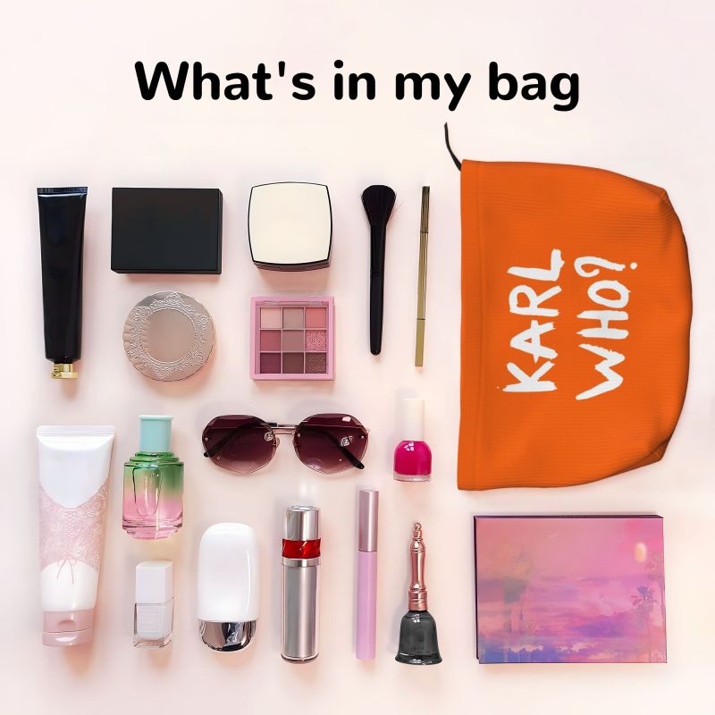 Karl Who Slogan Makeup Bag for - огляд і ціна Women'S Karl Bags