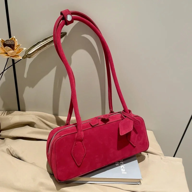 Faux Suede Zipper Solid Color  - огляд і ціна Women Bags Discount