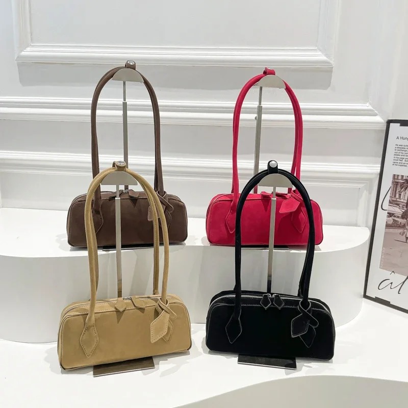 Faux Suede Zipper Solid Color  - огляд і ціна Women Bags Discount