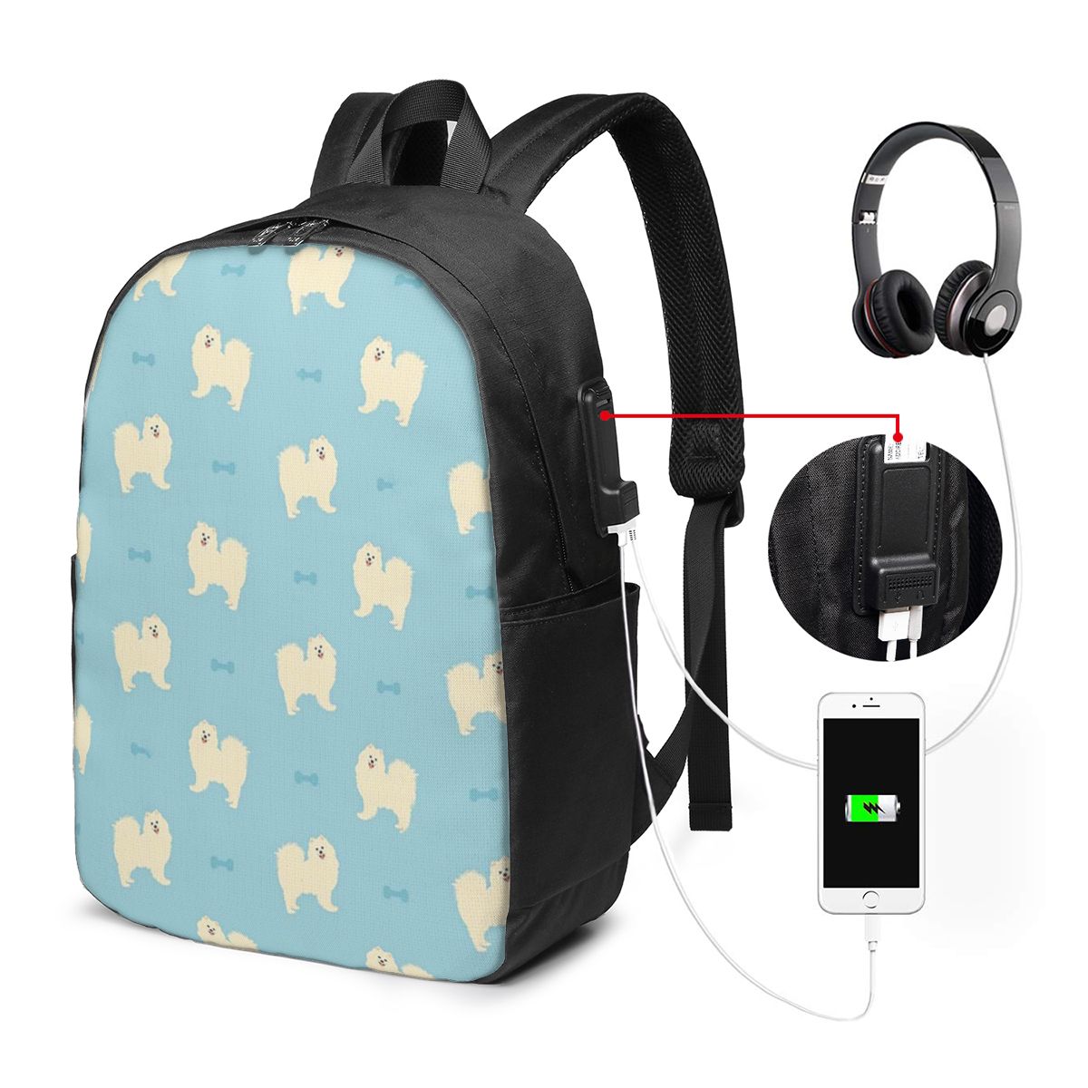 Samoyed Dog Backpack Travel No - огляд і ціна Women'S Bag