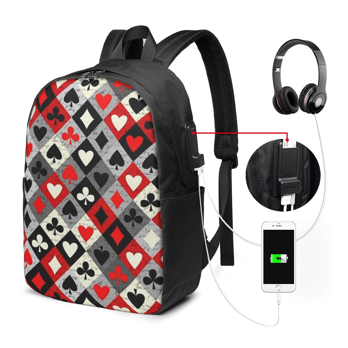 Playing Cards Poker Print Back - огляд і ціна Women'S Bag