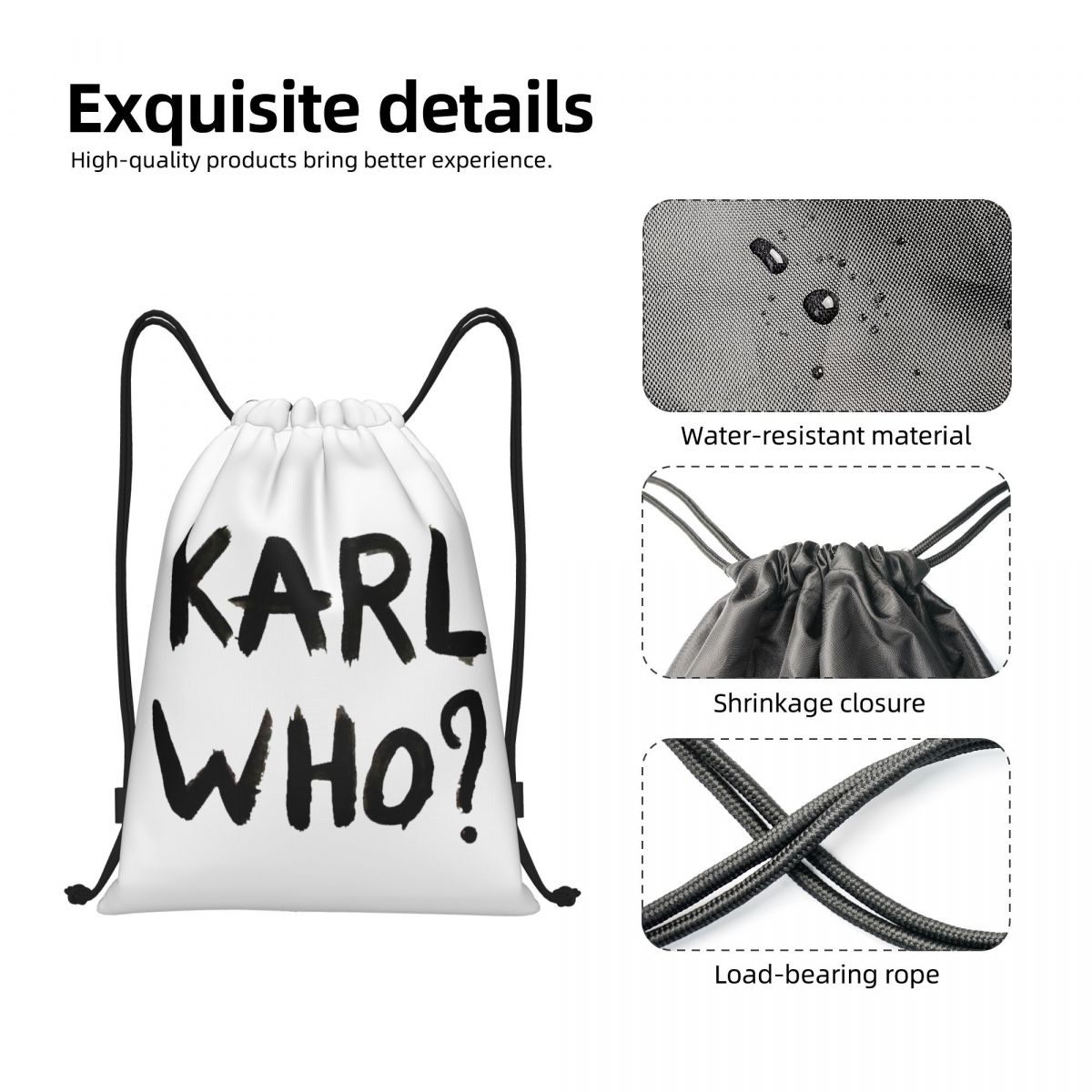 Custom Karl Who Drawstring Bag - огляд і ціна Women'S Karl Bags
